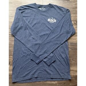 Busch Light Long Sleeve Tee Shirt L Y2K Vintage Inspired Streetwear Distressed